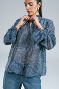 Maxi Camicia Bandana Blu Denim Glamorous