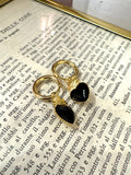 Orecchino Cuore Sacro Nero Pendente +Colori