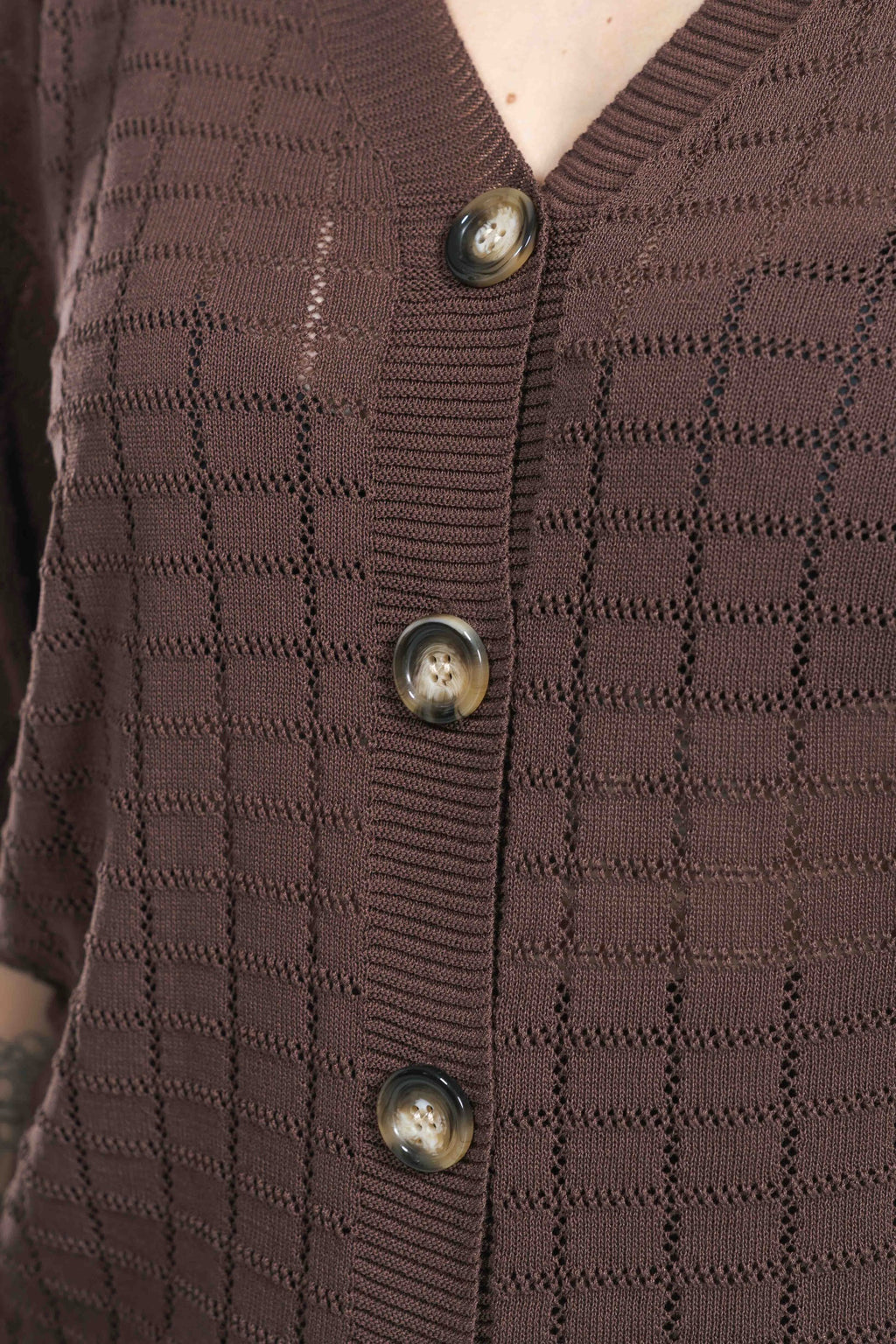 Cardigan Crochet Caffè Glamorous