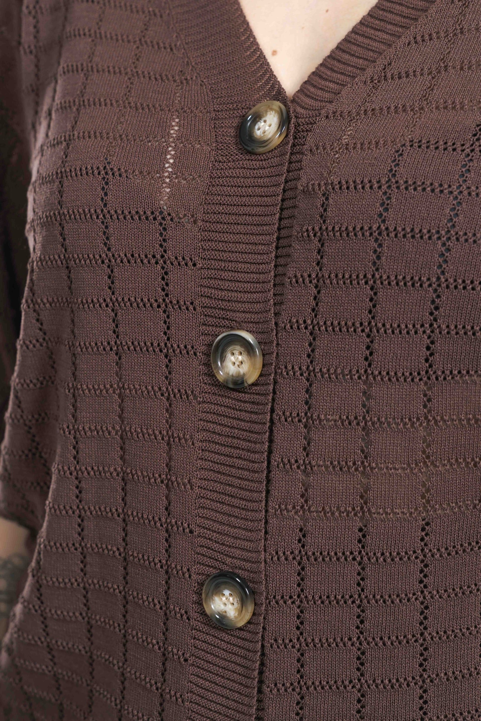 Cardigan Crochet Caffè Glamorous