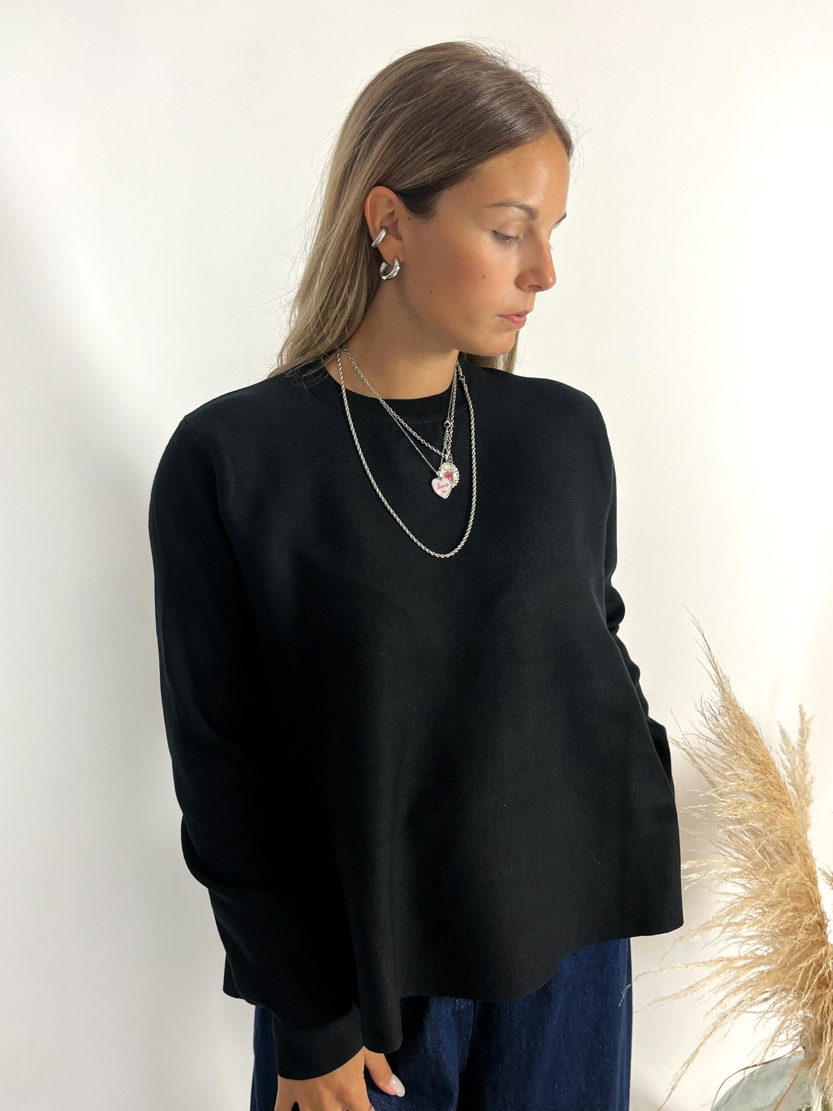Maglia Ruota Viscosa Nero