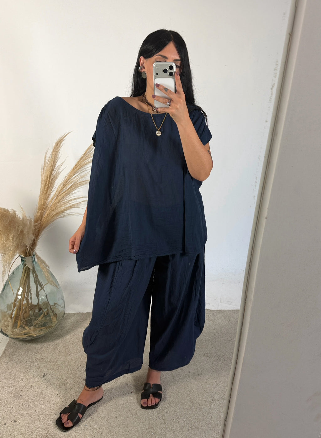 Blusa Barbara Mussola Blu