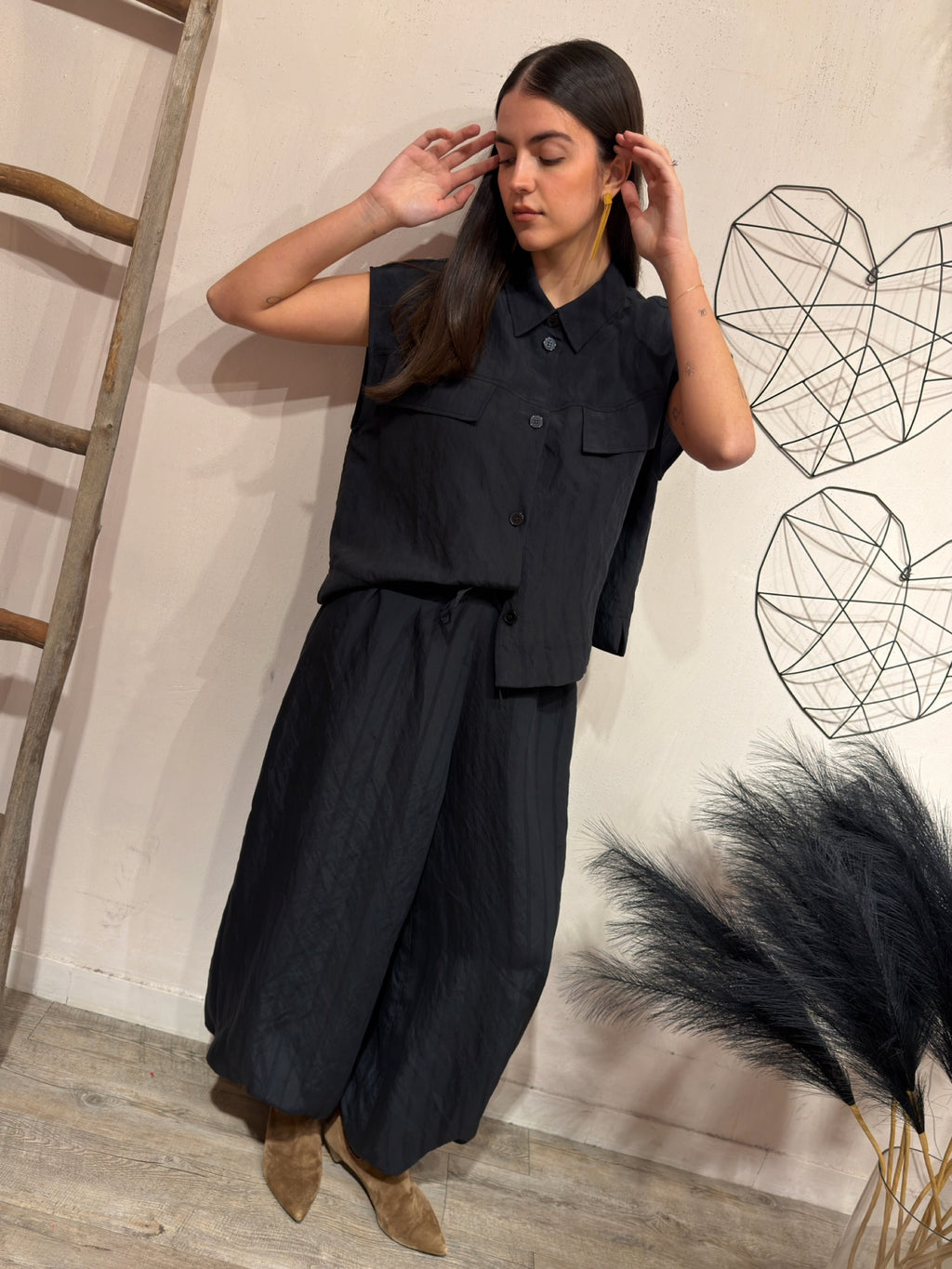 Camicia Tasche Nero Kontatto