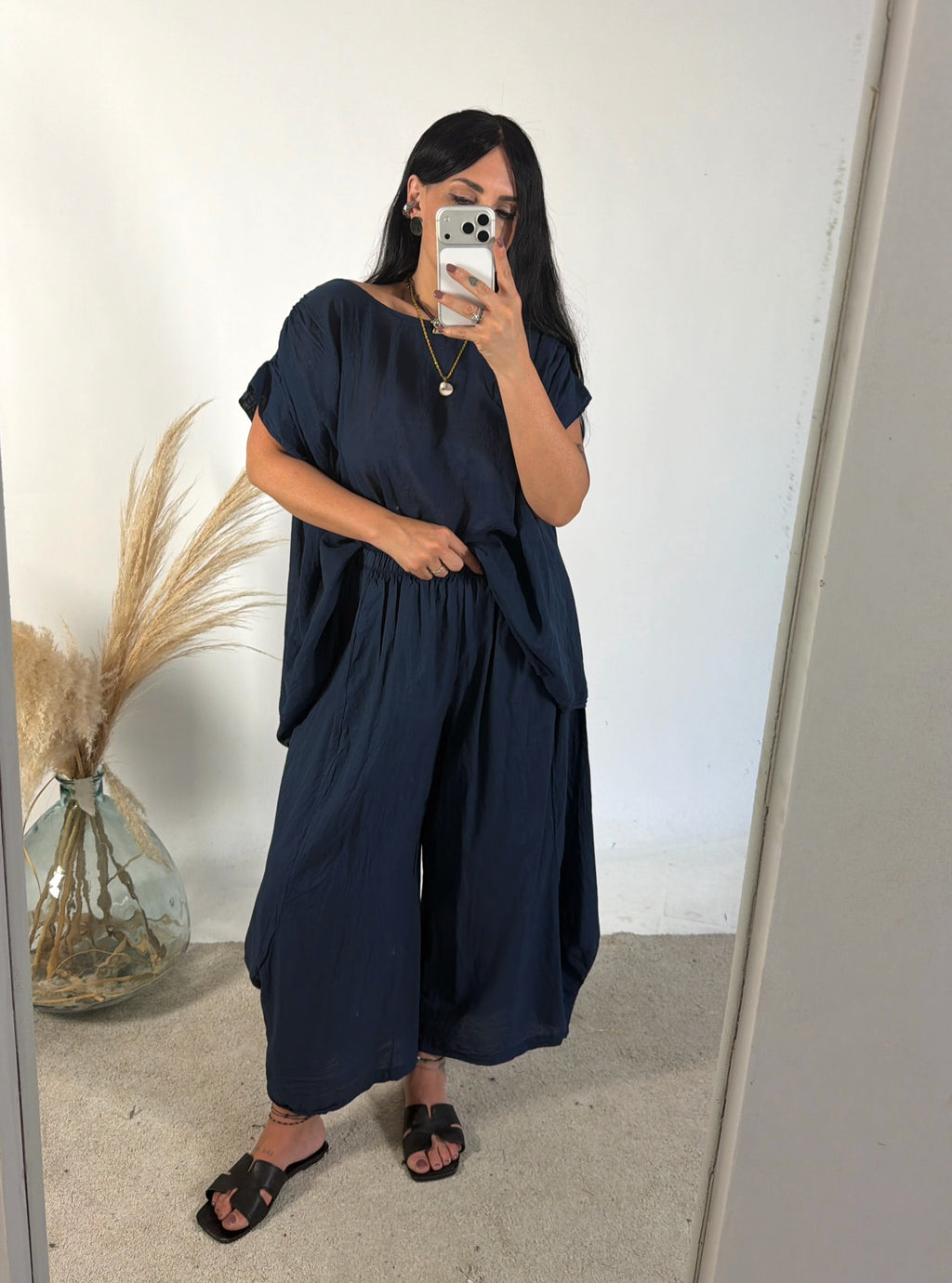 Pantalone Barbara Cotone Blu