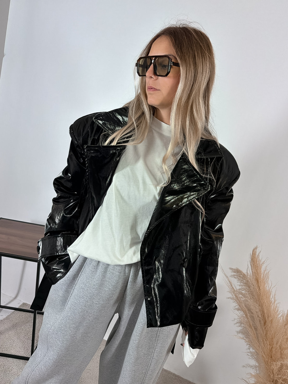 Giacca Imbottita Glossy Nero Kostumn1