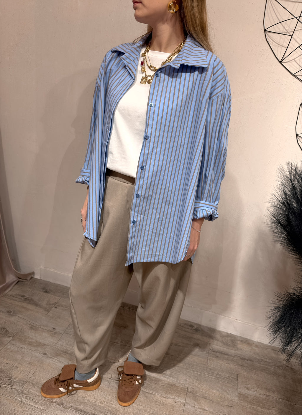 Camicia Over “No Vabbè” Celeste