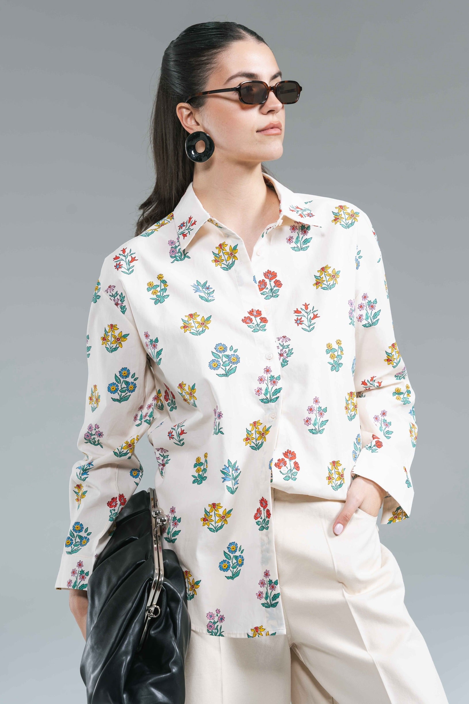 Camicia Oversize Fiori Compania Fantastica
