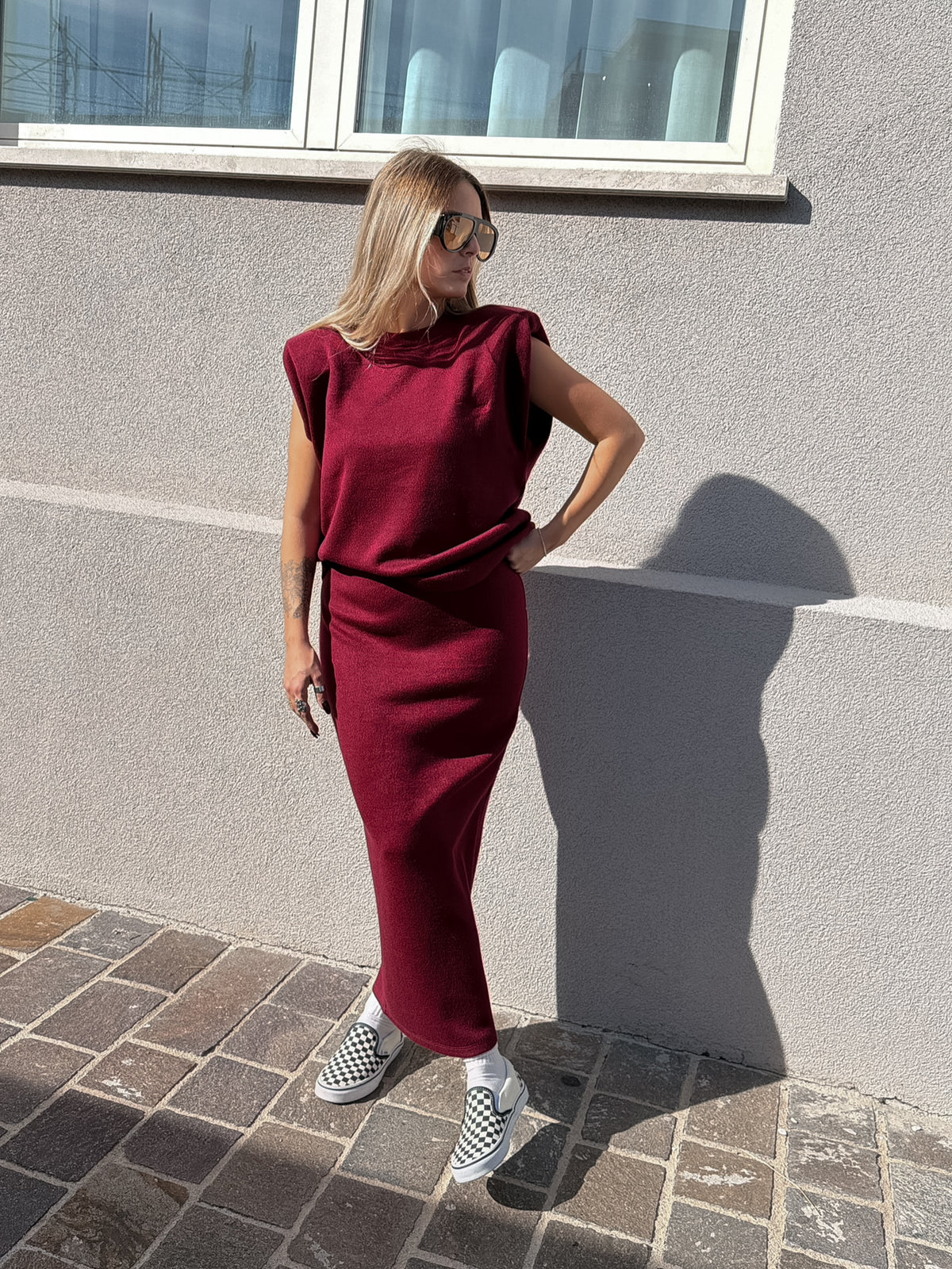 Gilet Smanicato Maja Borgogna Kostumn1