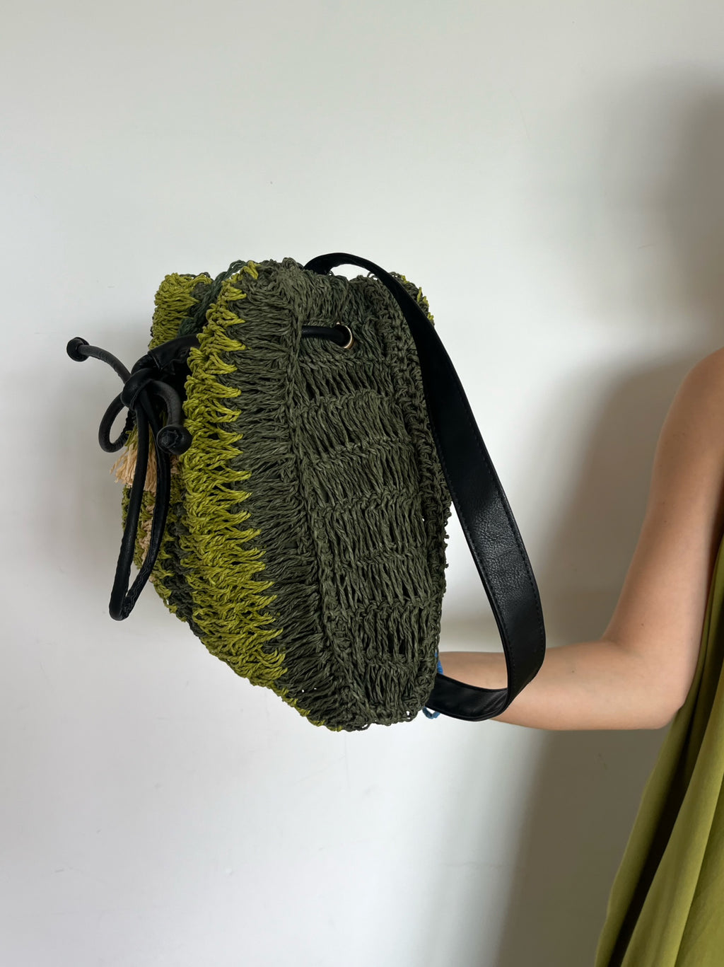 Borsa Secchiello Rafia Verde