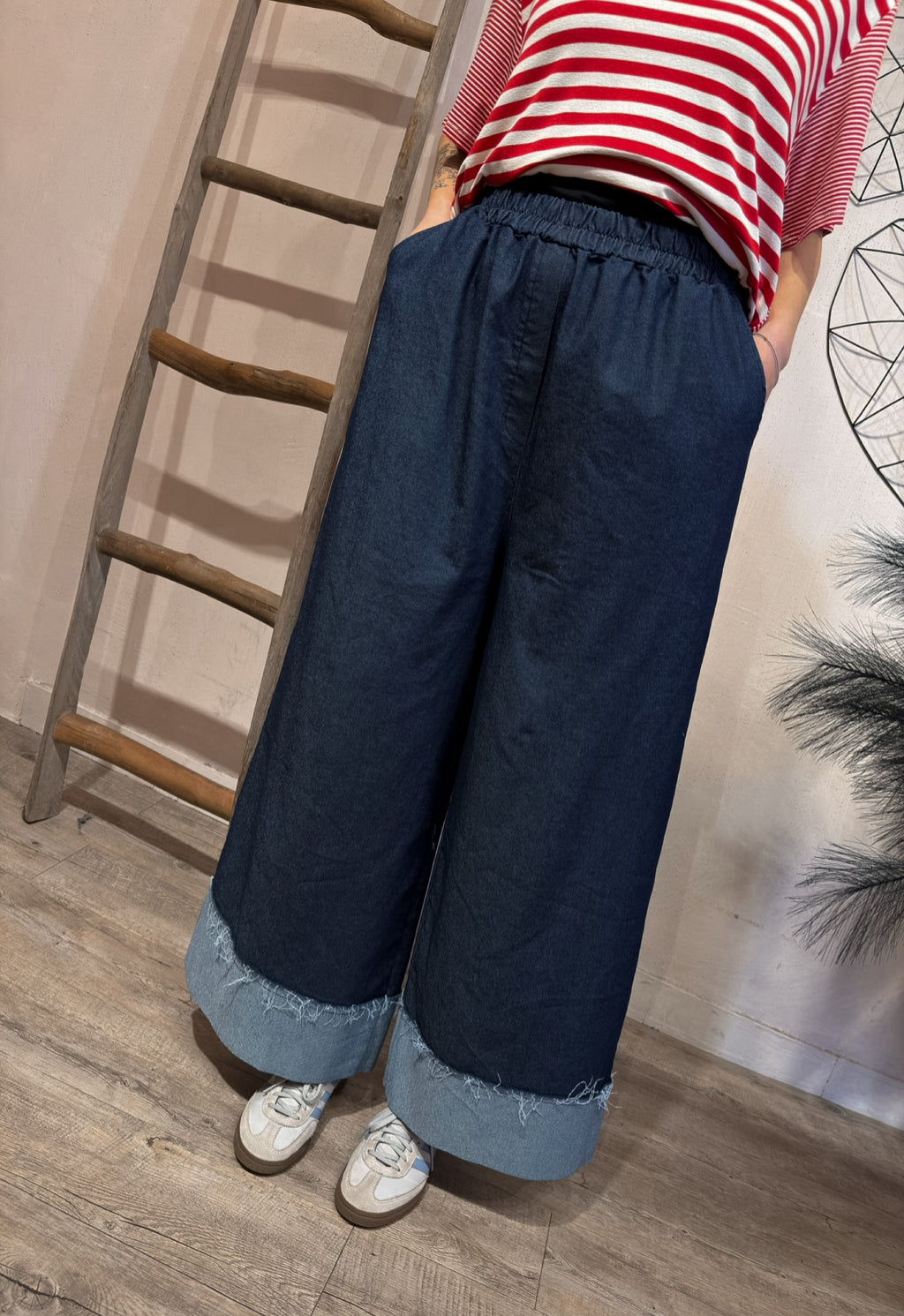 Jeans Stretch Risvolto B/Scuro Miranda