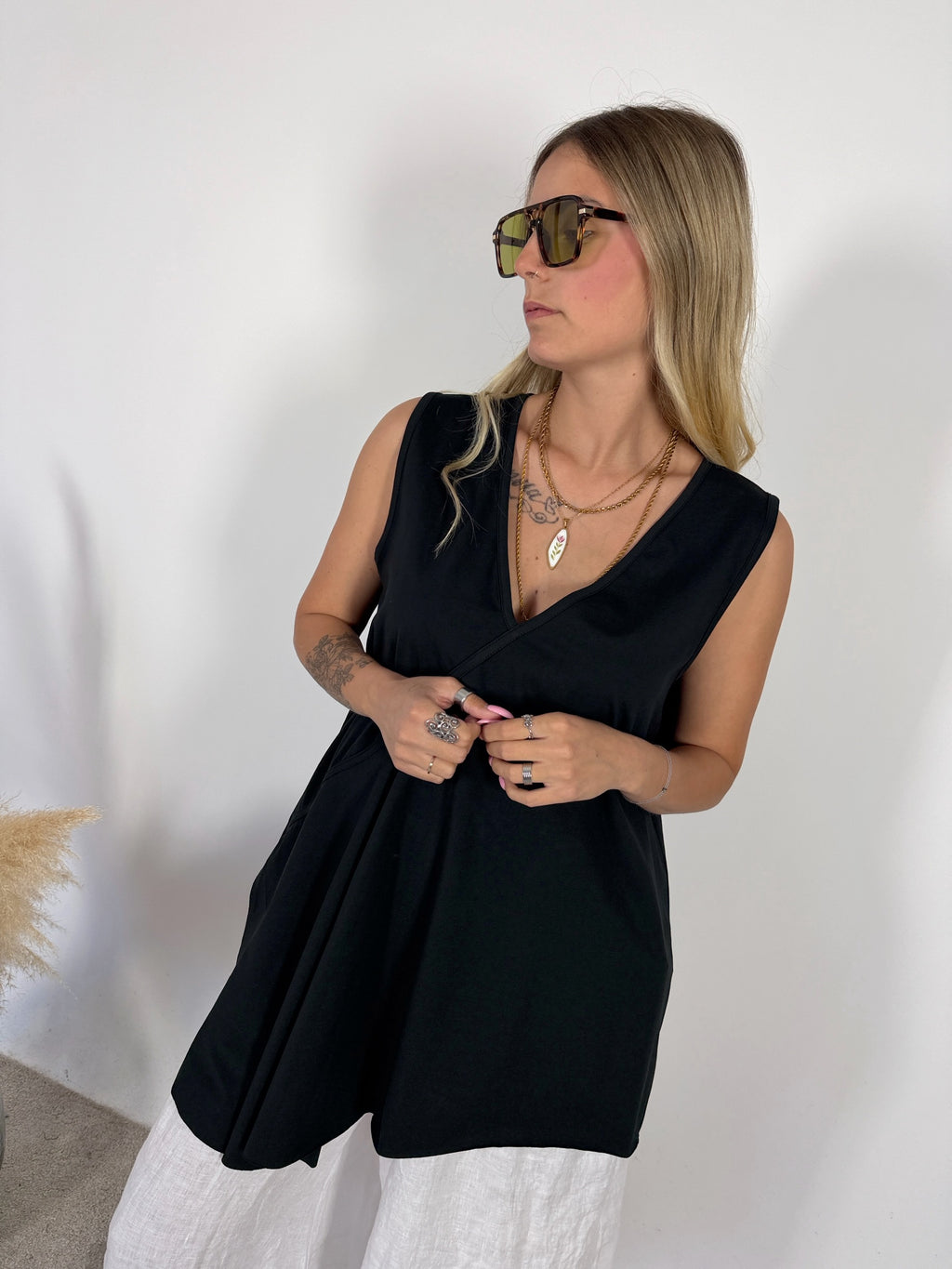 Maxi Canotta Asimmetrica Miranda +colori