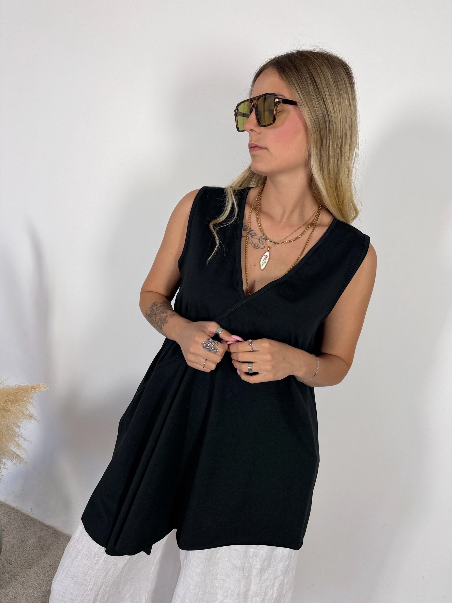 Maxi Canotta Asimmetrica Miranda +colori