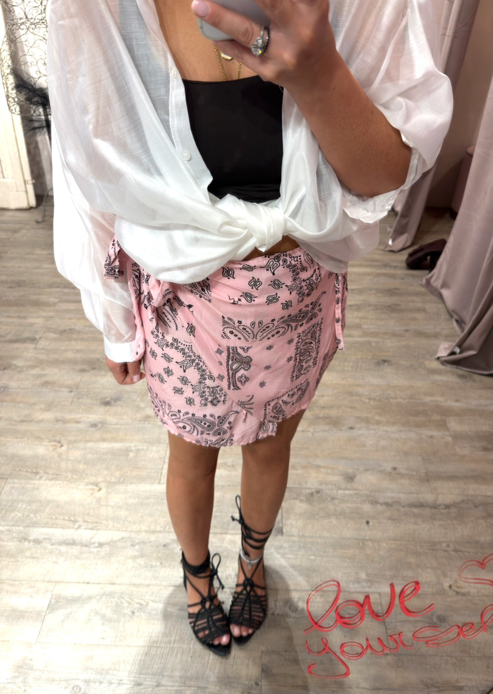 Mini Gonna Portafoglio Bandana Rosa