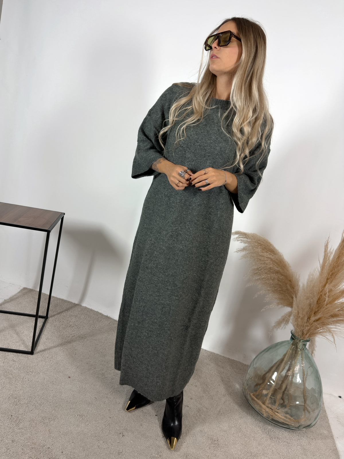 Maxi Abito Maglia Grigio Glamorous
