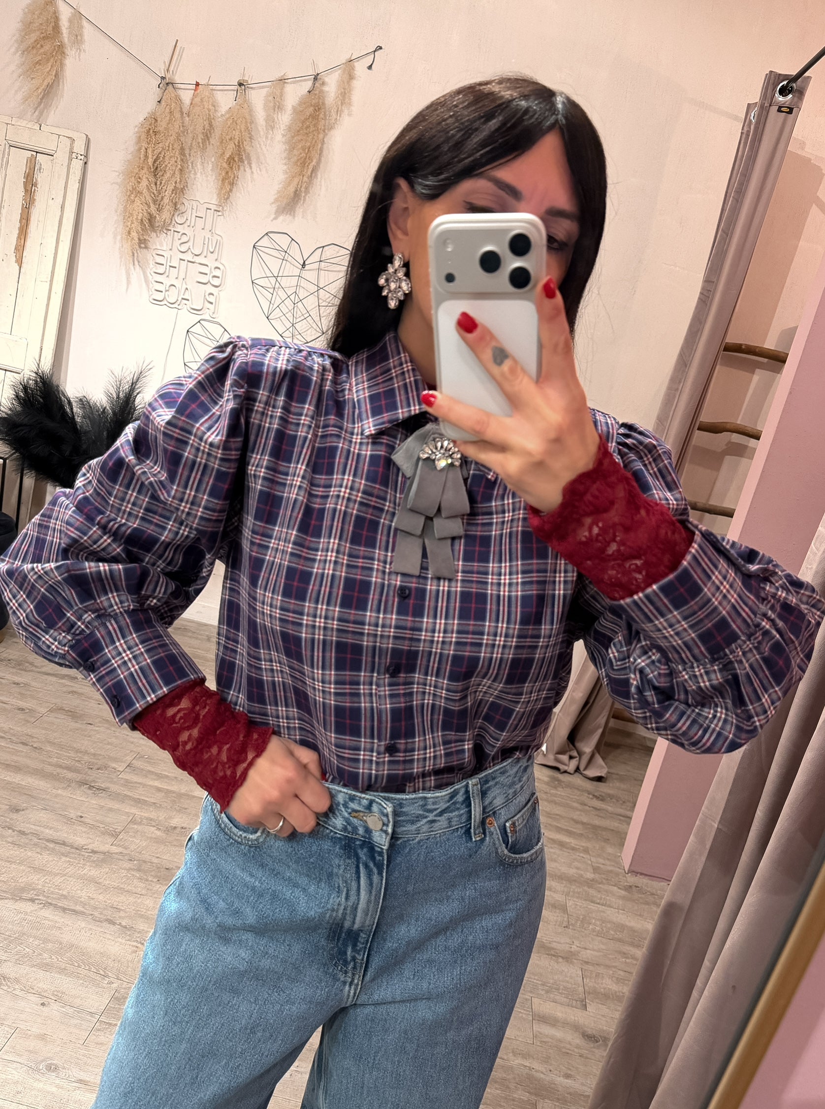 Camicia Check Spallina Kontatto