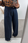 Pantalone Palazzo Denim Soft Blu scuro 24Colours