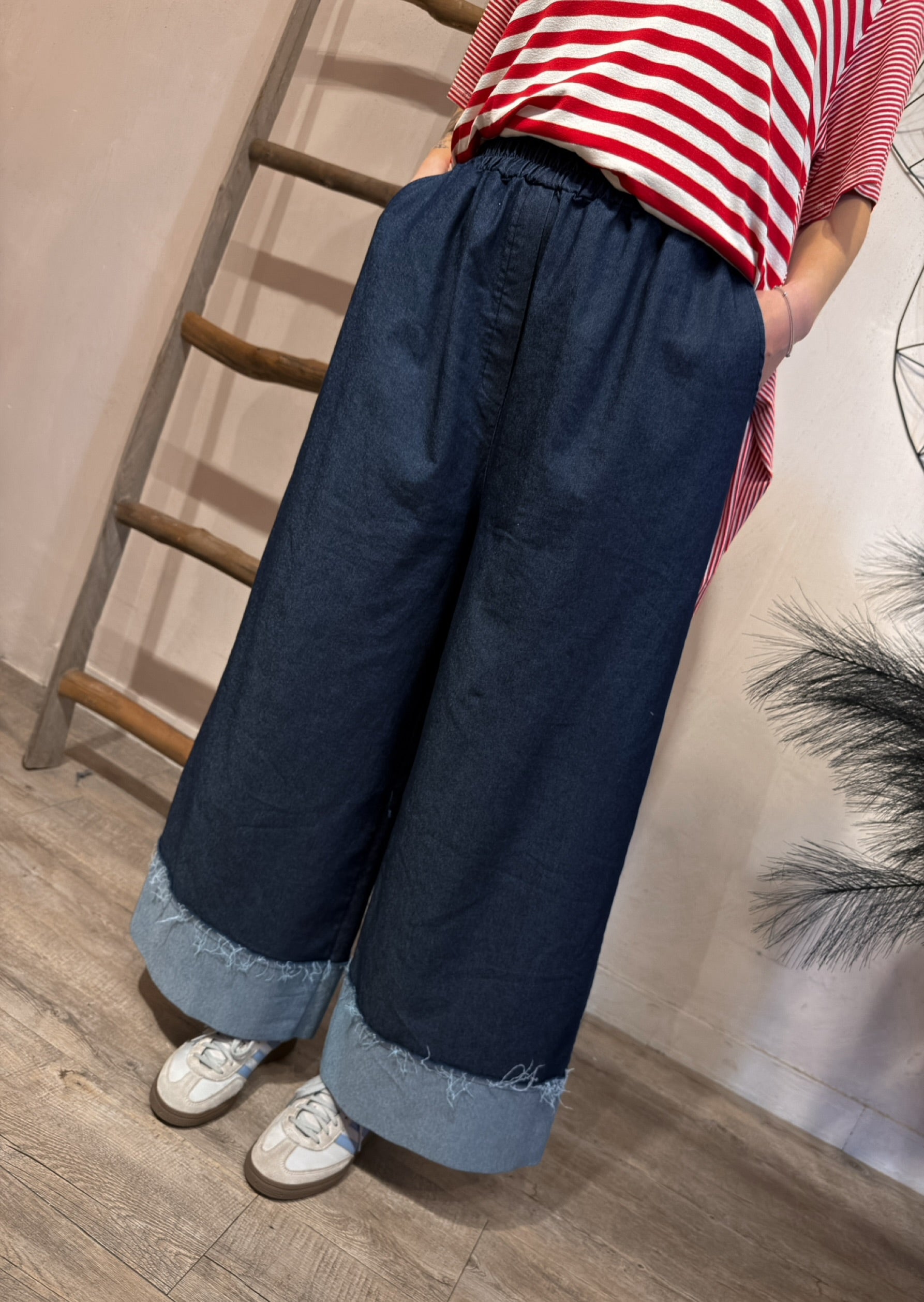 Jeans Stretch Risvolto B/Scuro Miranda