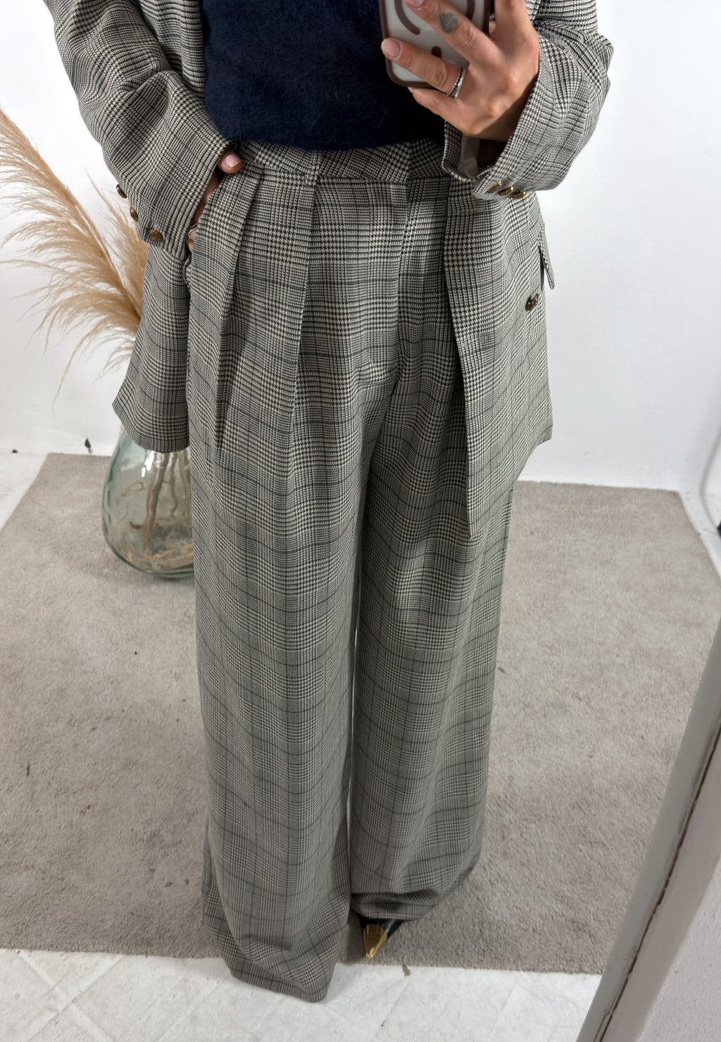Pantalone Palazzo Pied De Poule Glamorous