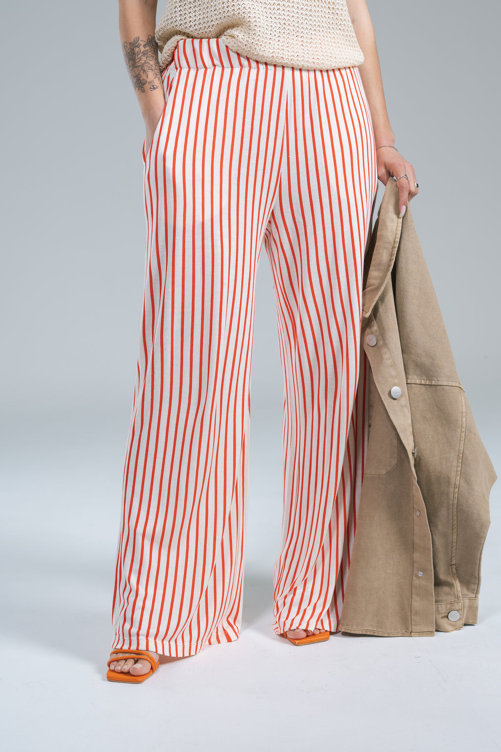 Pantalone Jersey Elastico Righe Rosse Compania Fantastica