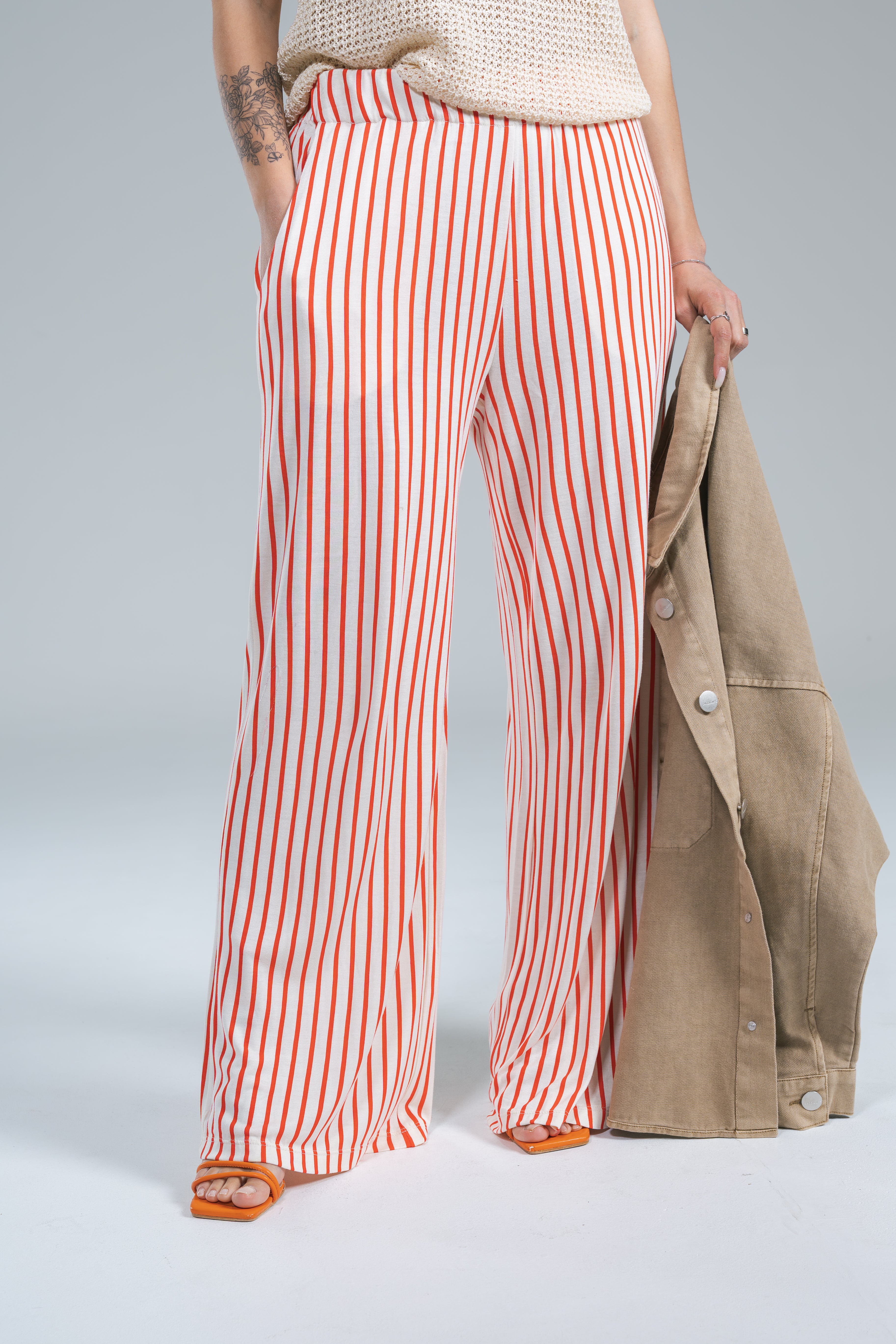 Pantalone Jersey Elastico Righe Rosse Compania Fantastica