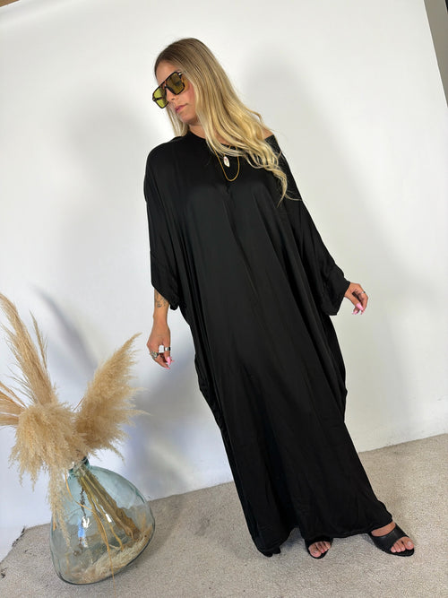 Maxi Abito Kimono Satinato +colori