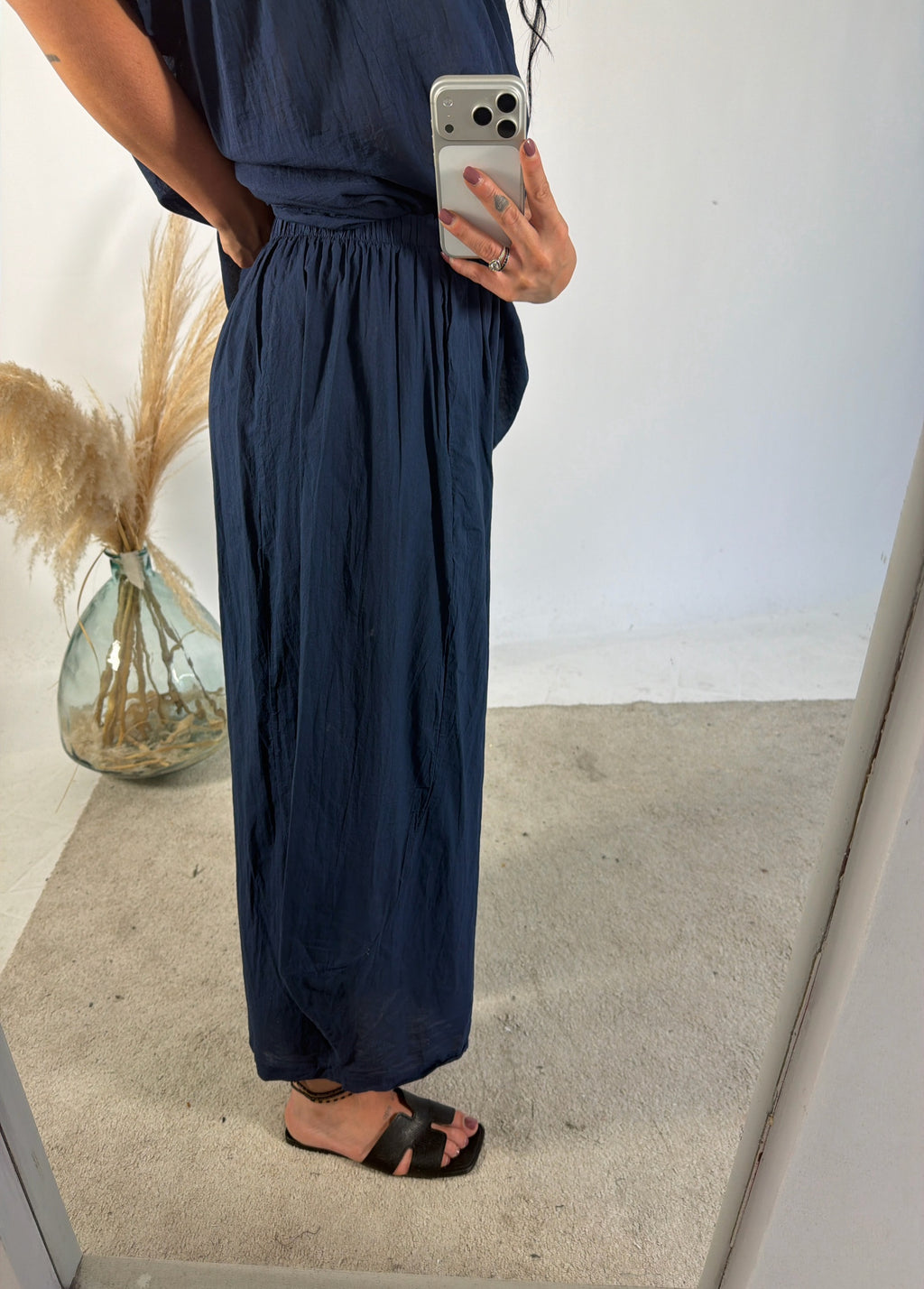 Pantalone Barbara Cotone Blu