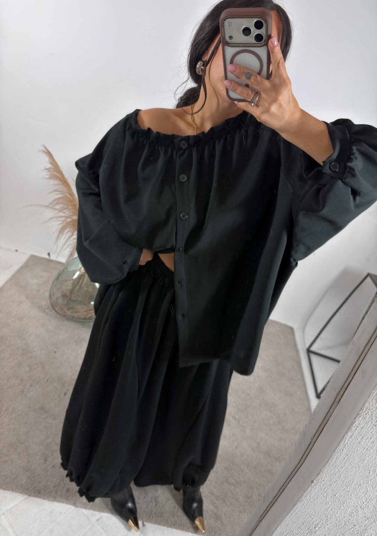 Set Afrodite Modal Giacca+Panta Balloon Nero