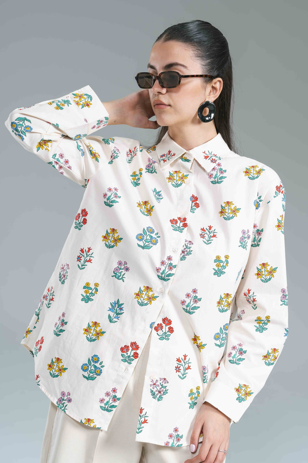 Camicia Oversize Fiori Compania Fantastica