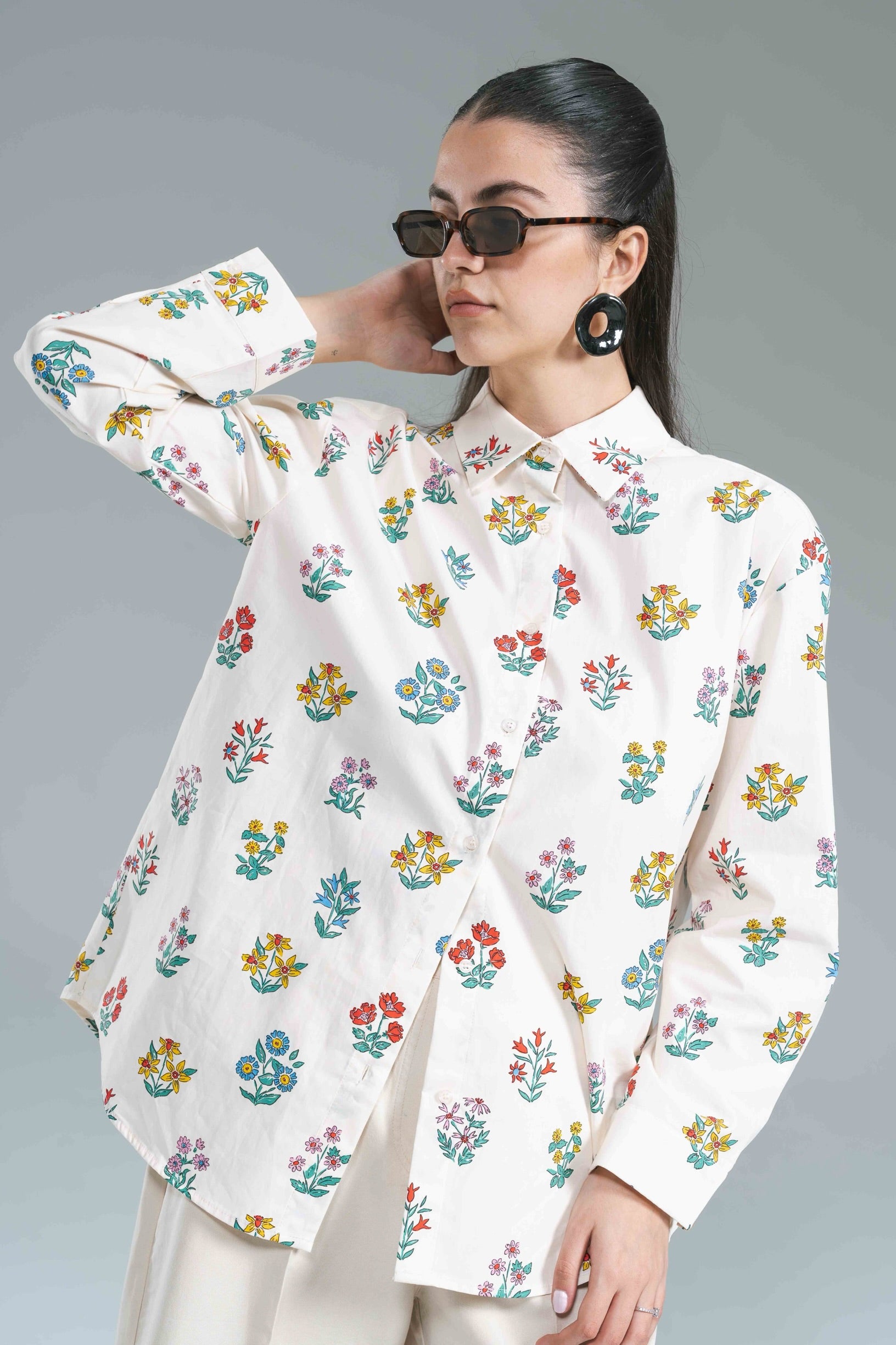 Camicia Oversize Fiori Compania Fantastica