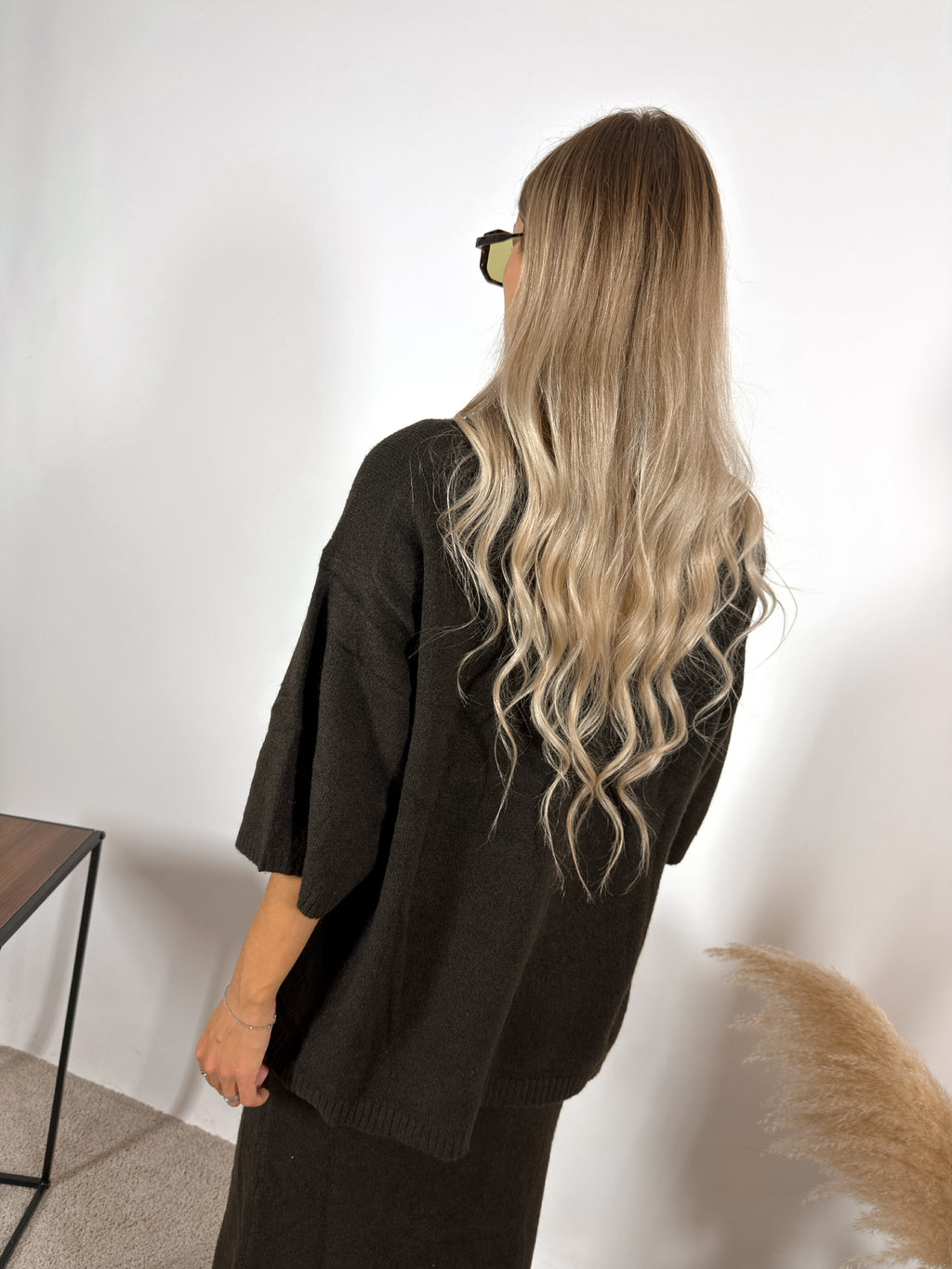 Maxi Maglia Quadra Caffe Glamorous