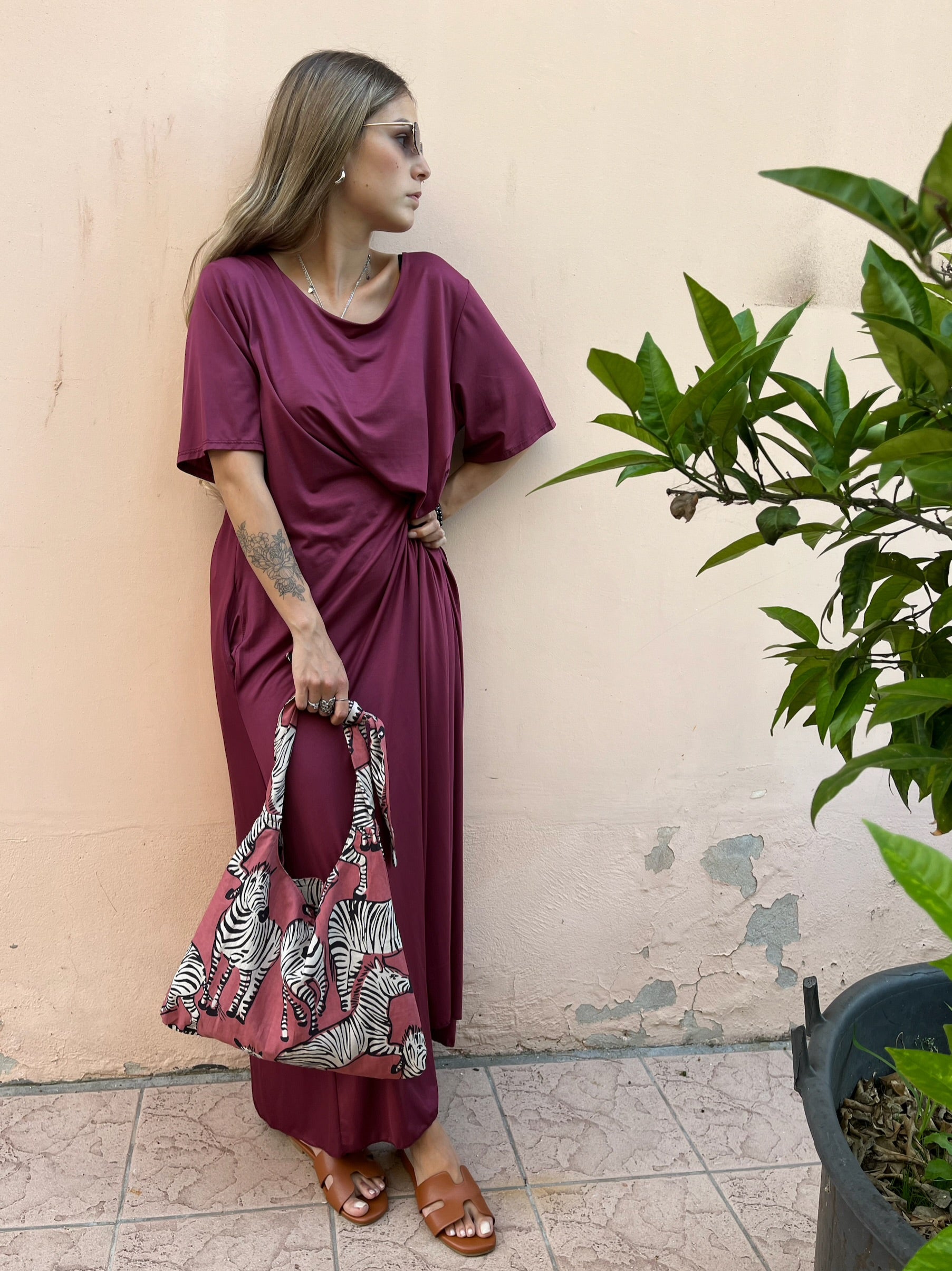 Maxi Abito Mary Manica Corta Fluido +colori