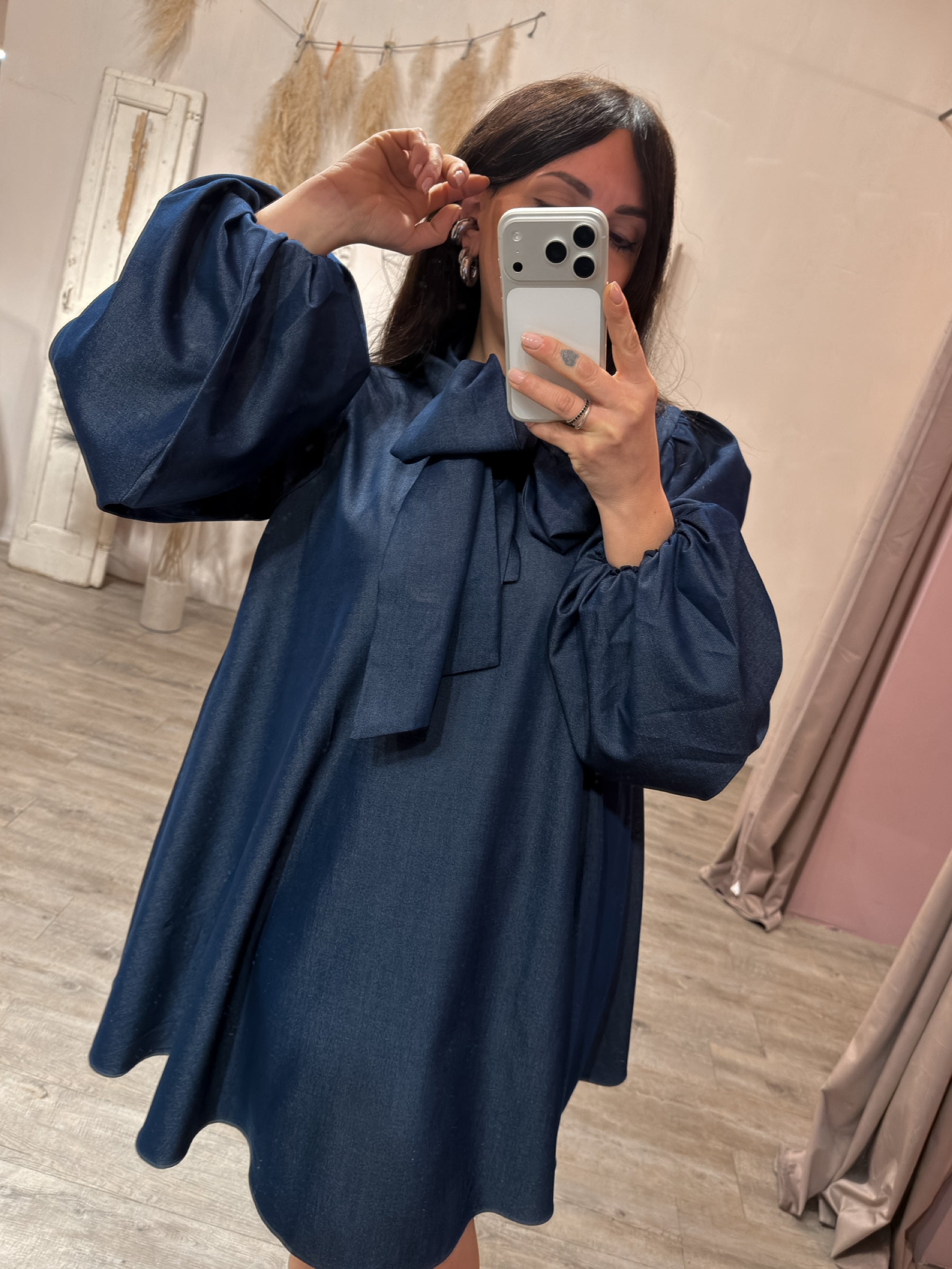 Mini Abito Denim Fiocco Glamorous