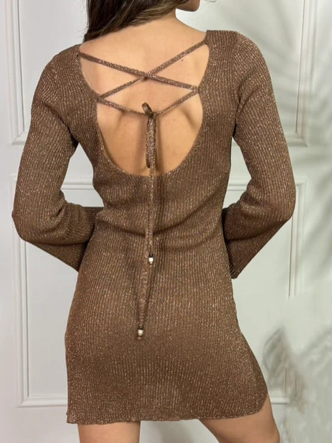 Mini Abito Maglia Coste Lurex Kontatto +colori