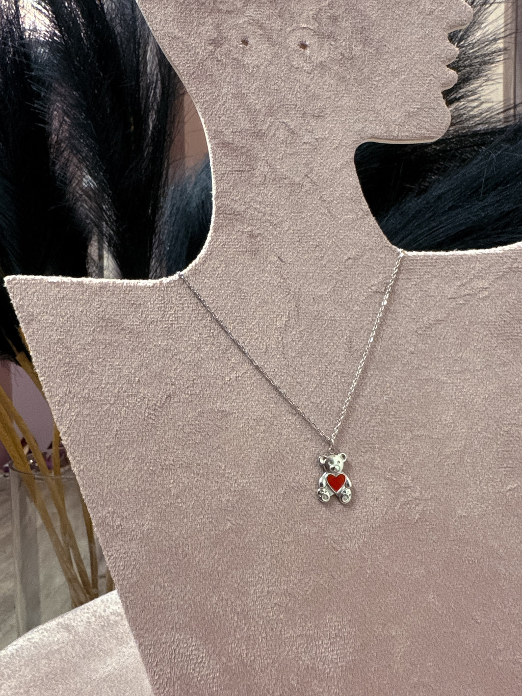 Mix Collana Cuore Sacro + Orsetto Argento