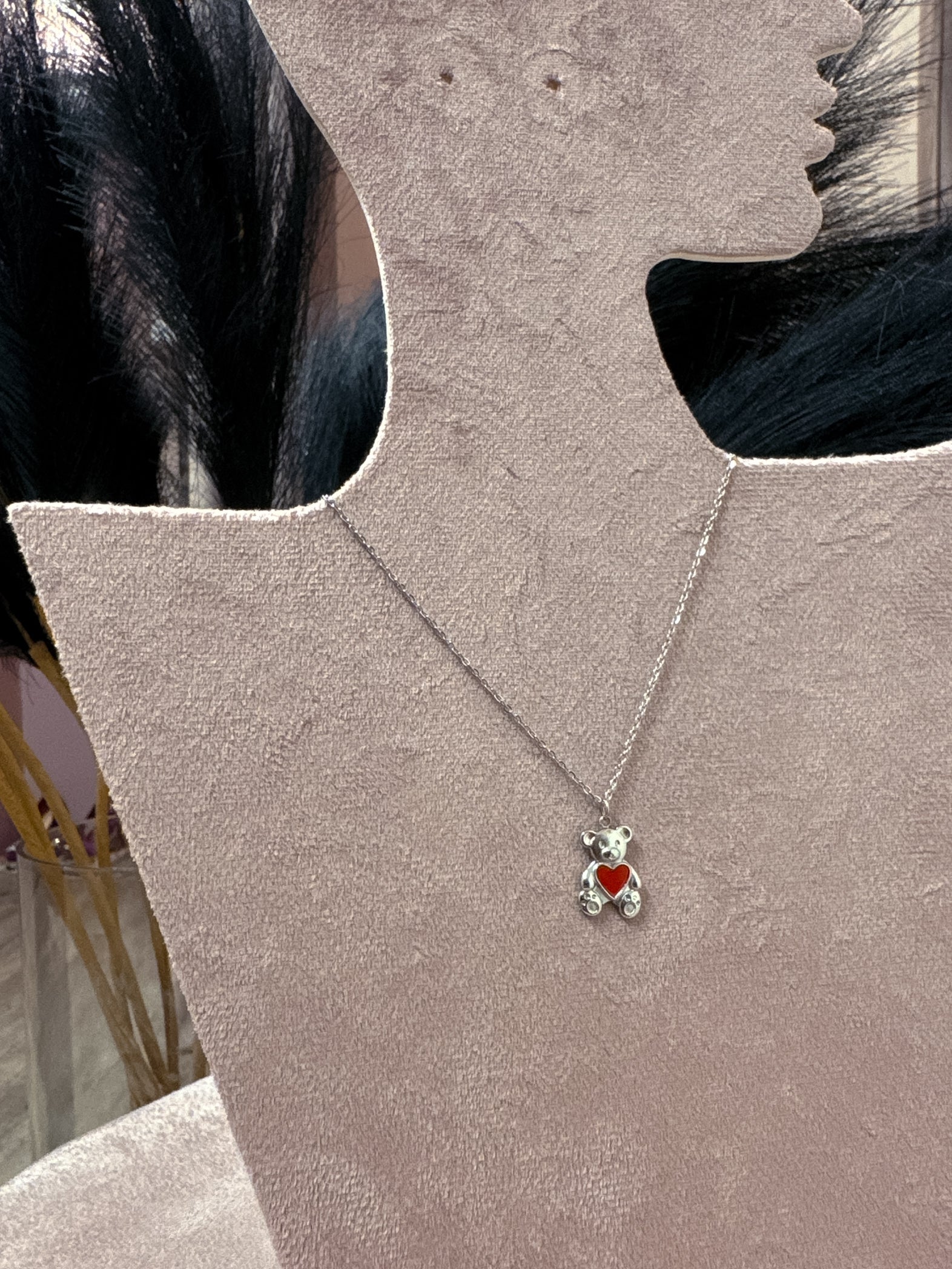 Mix Collana Cuore Sacro + Orsetto Argento