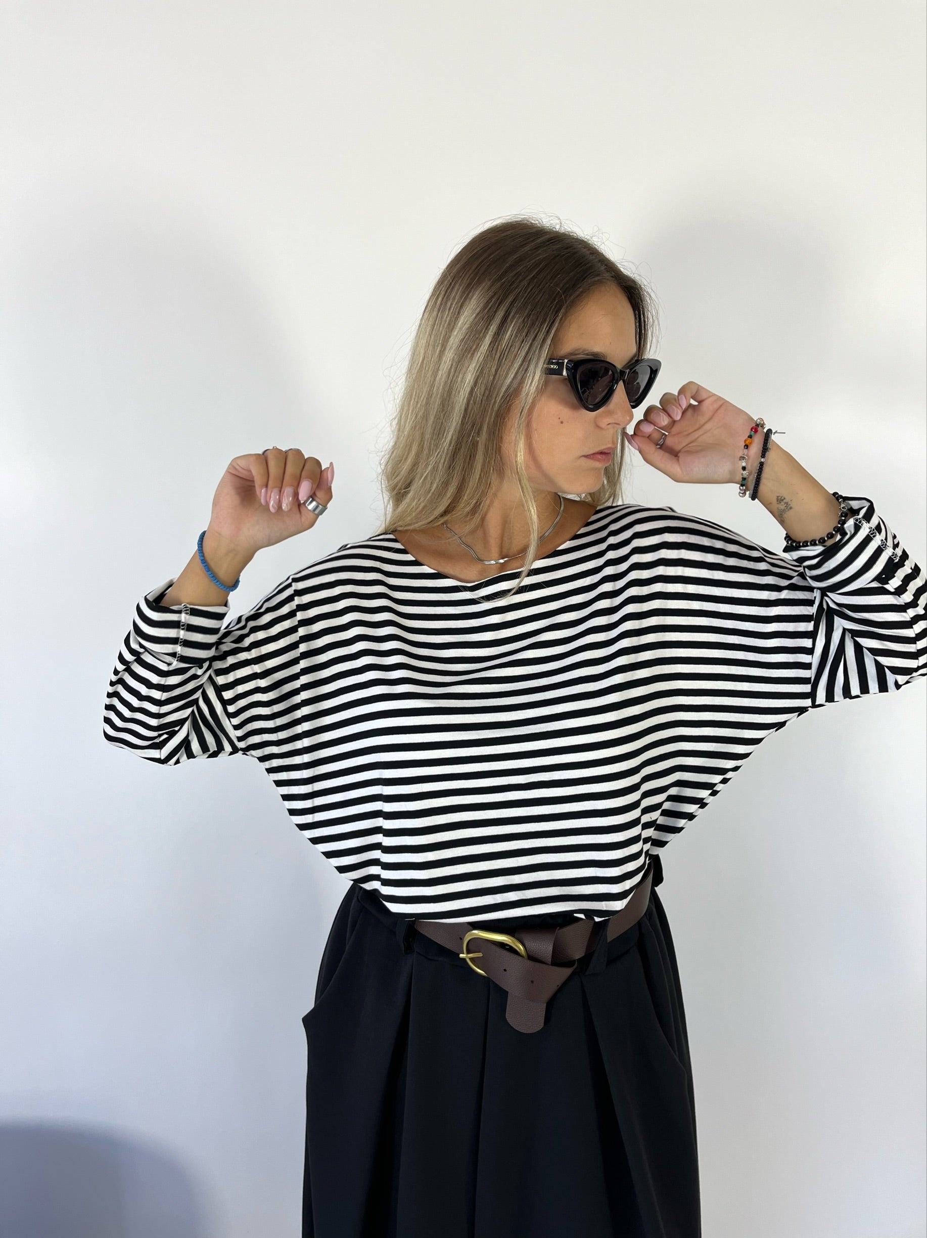 T-Shirt Righetta Bianco/Nero