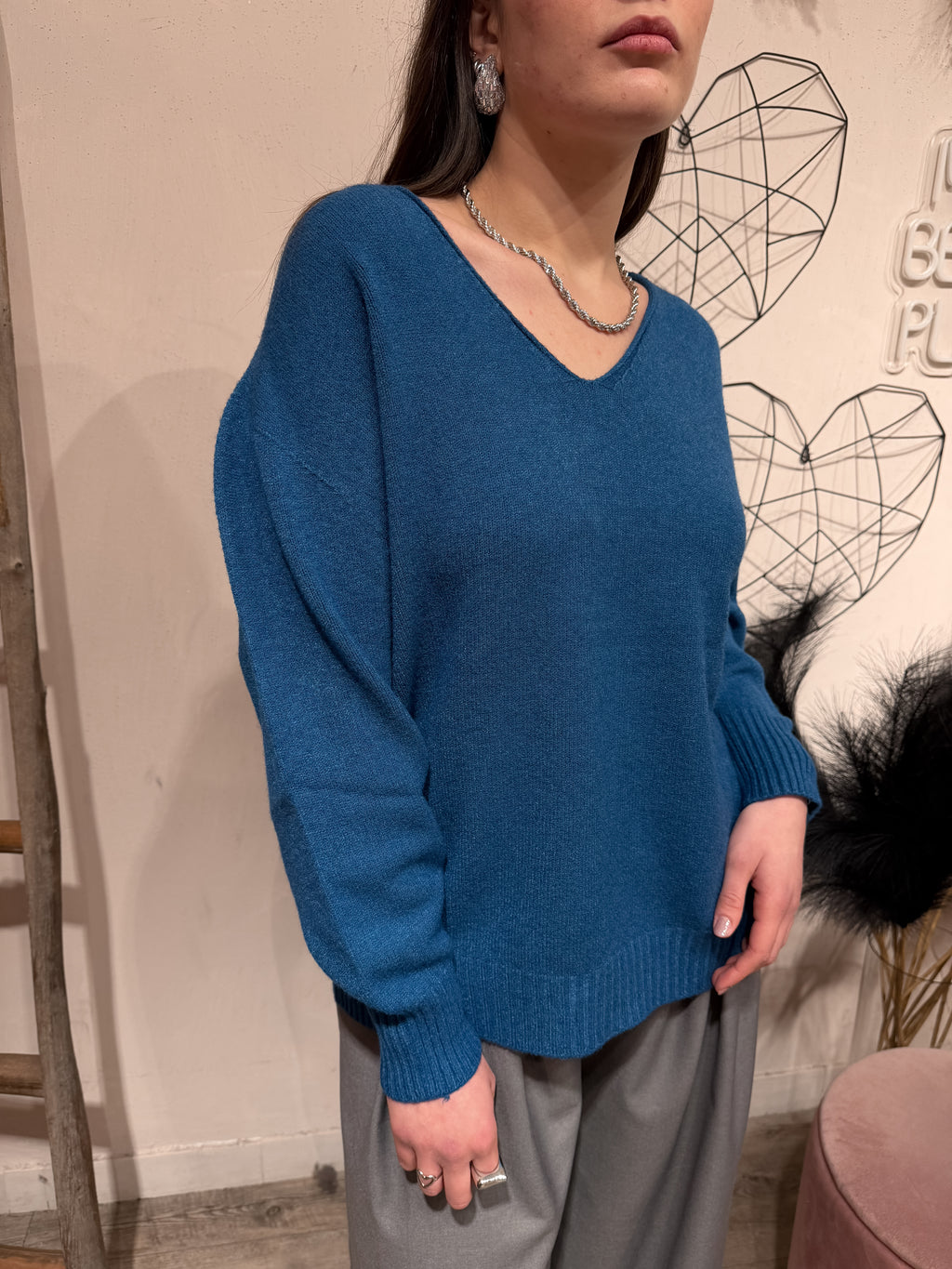 Maglione Scollo a V Kontatto +Colori