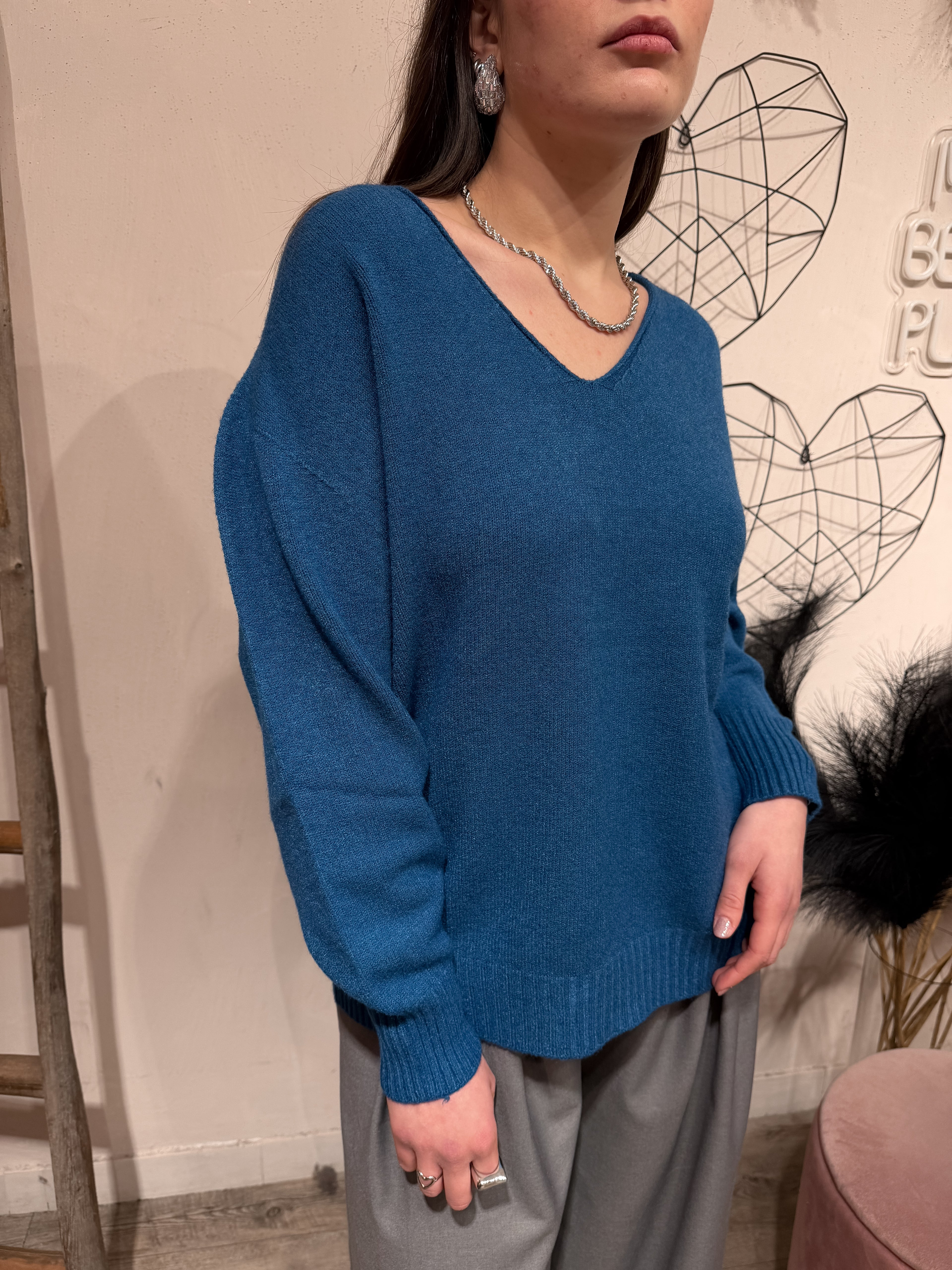 Maglione Scollo a V Kontatto +Colori
