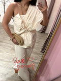 Top Maxi Fiocco Taffeta’ Burro
