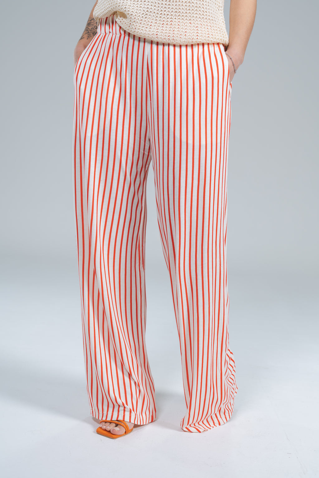 Pantalone Jersey Elastico Righe Rosse Compania Fantastica