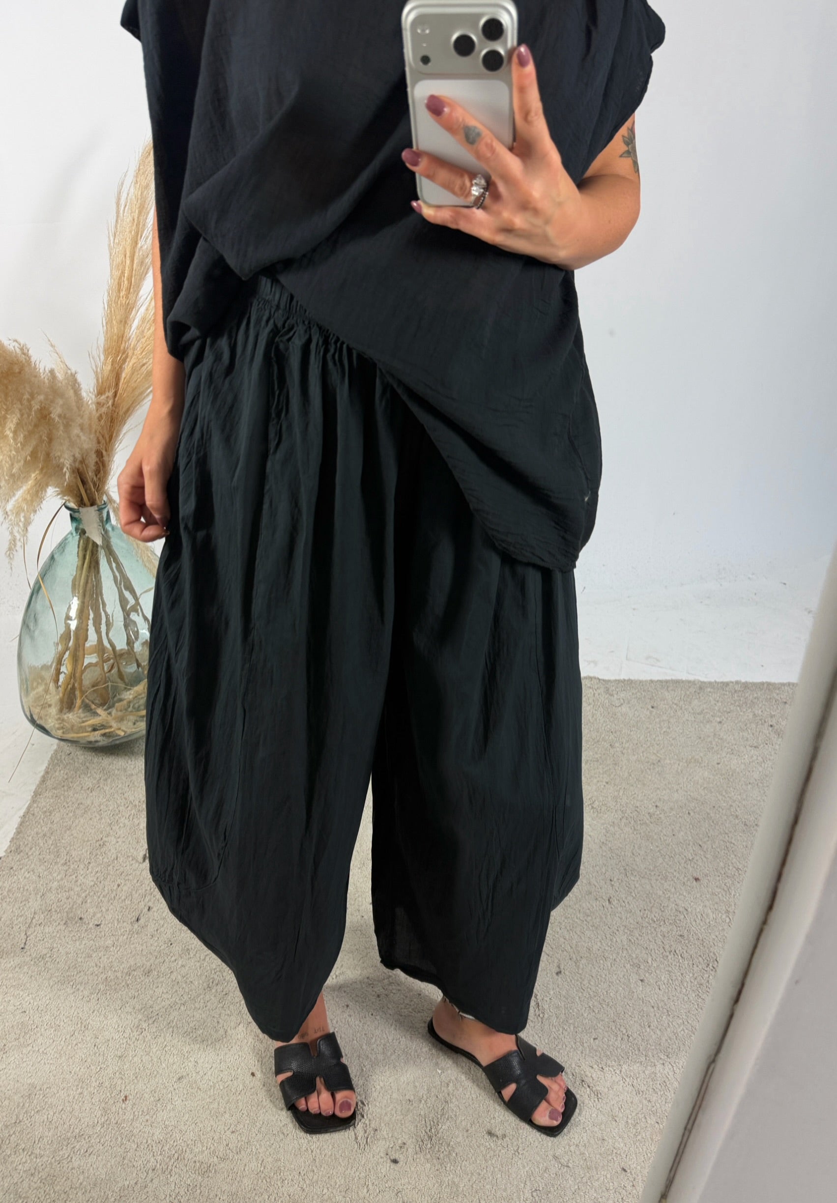 Pantalone Barbara Cotone Nero