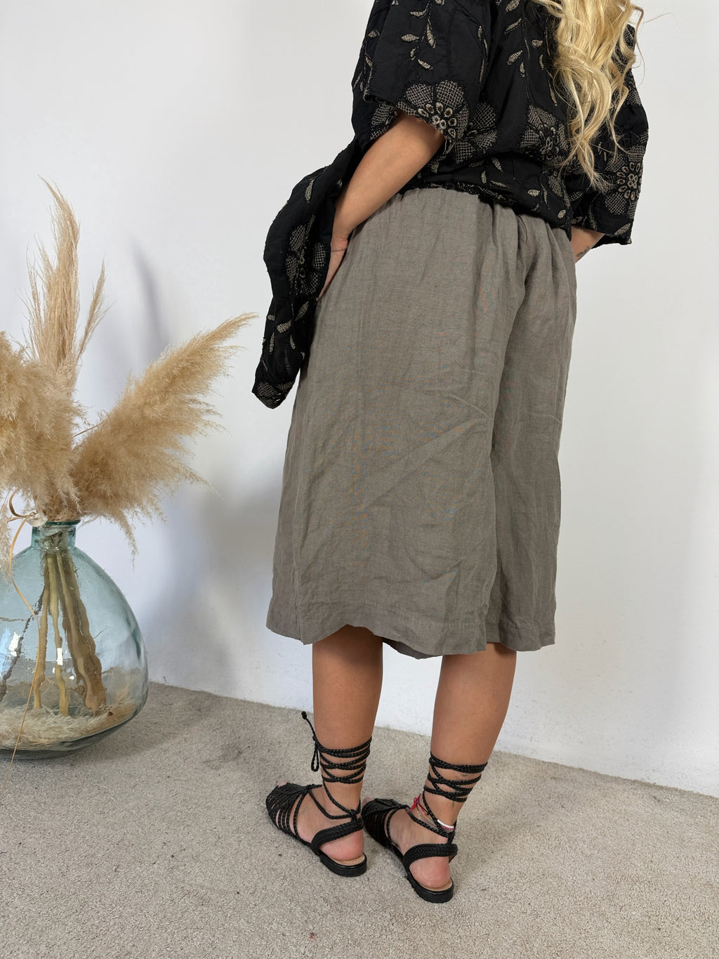 Maxi Bermuda Lino Taupe
