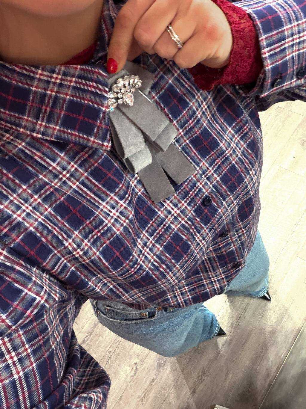 Camicia Check Spallina Kontatto