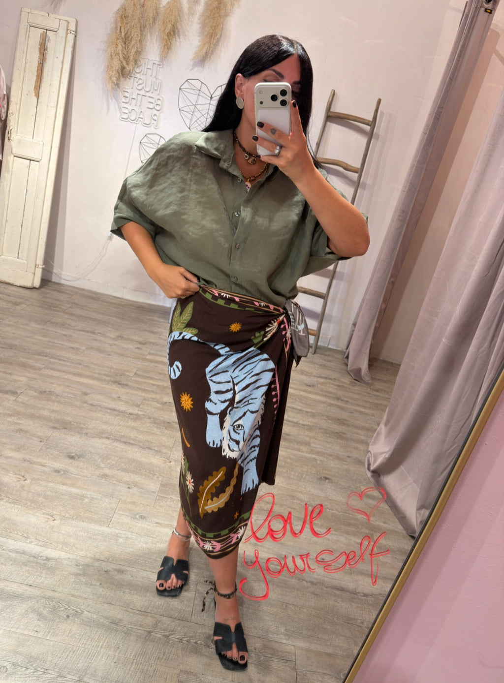 Gonna Midi Pareo Viscosa +fantasie