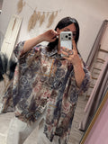 Maxi Camicia Fantasia Cashmere Blu/Moro/Ribes