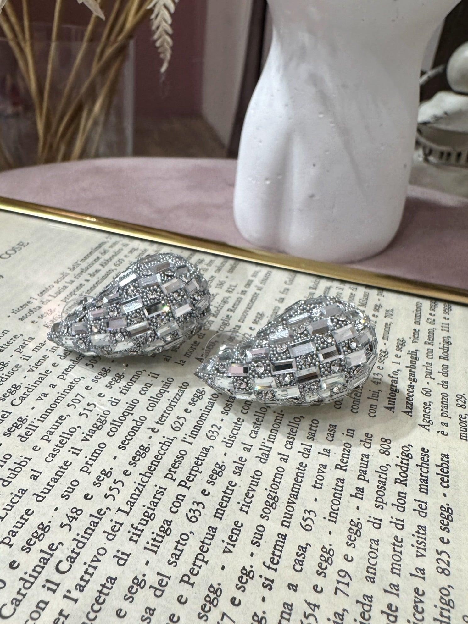 Orecchino Goccia Strass