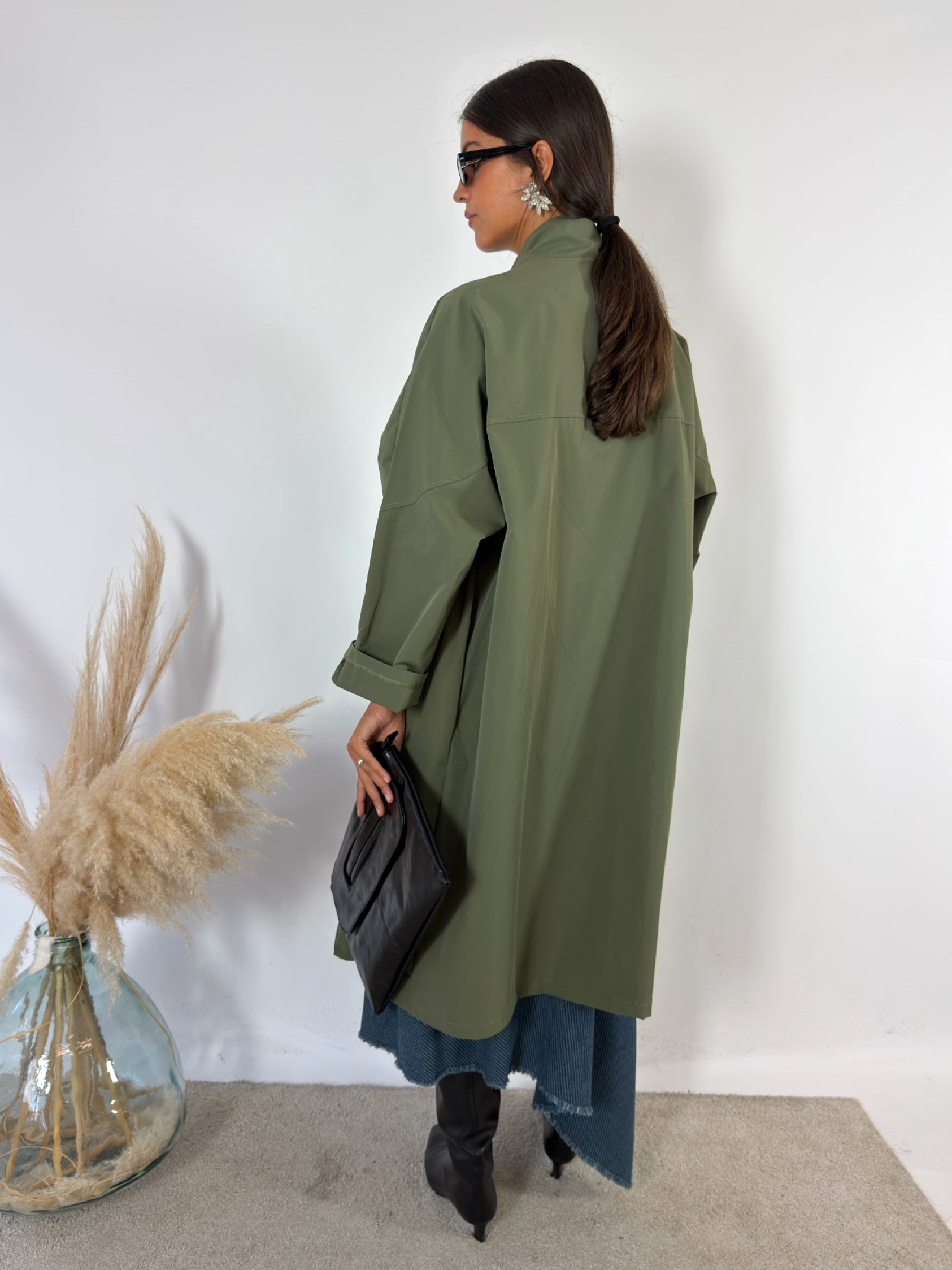 Trench Oversized Impermeabile Militare