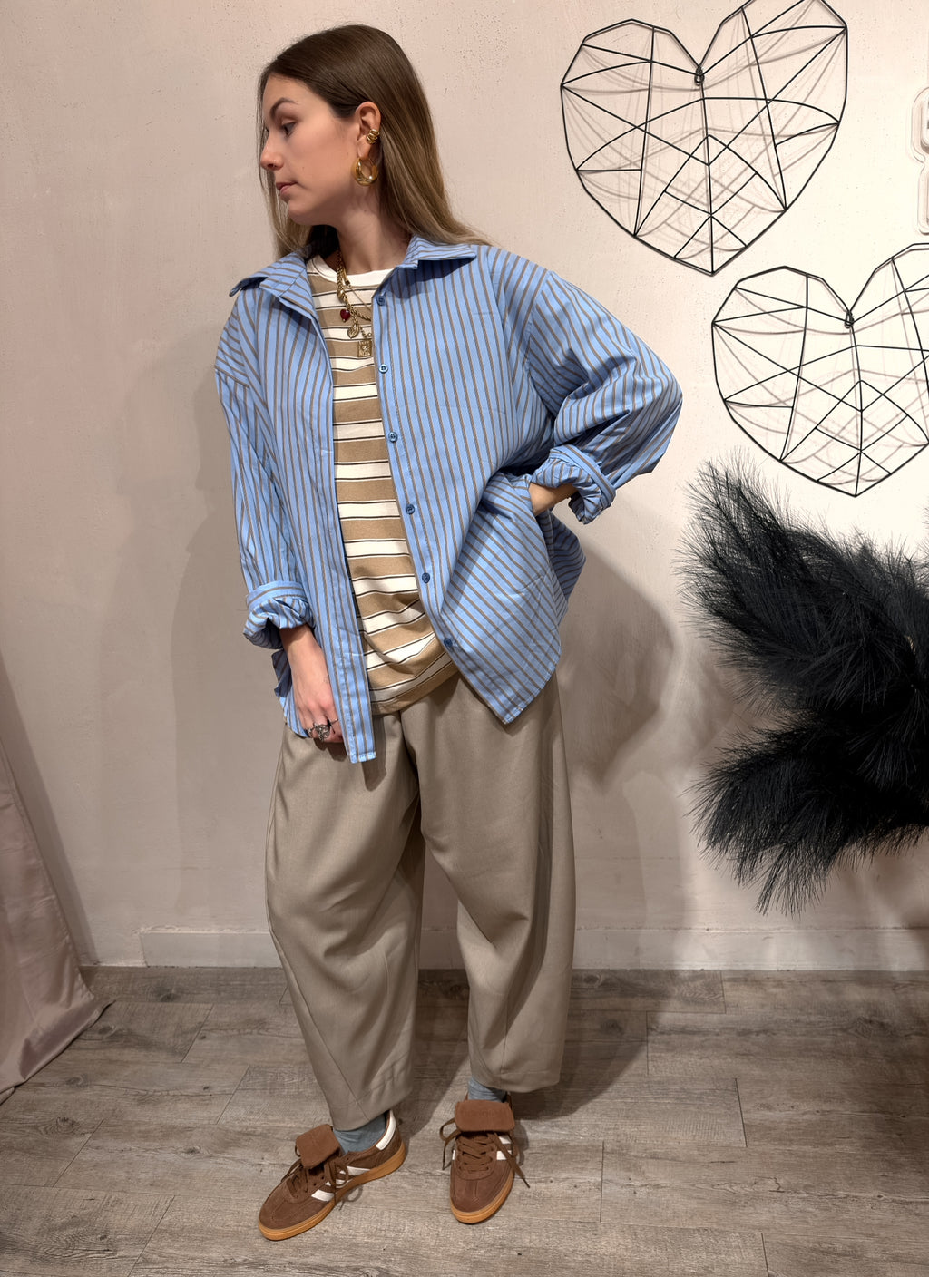 Camicia Over “No Vabbè” Celeste