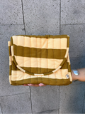 Maxi Pochette Busta Riga Tabacco/Crema