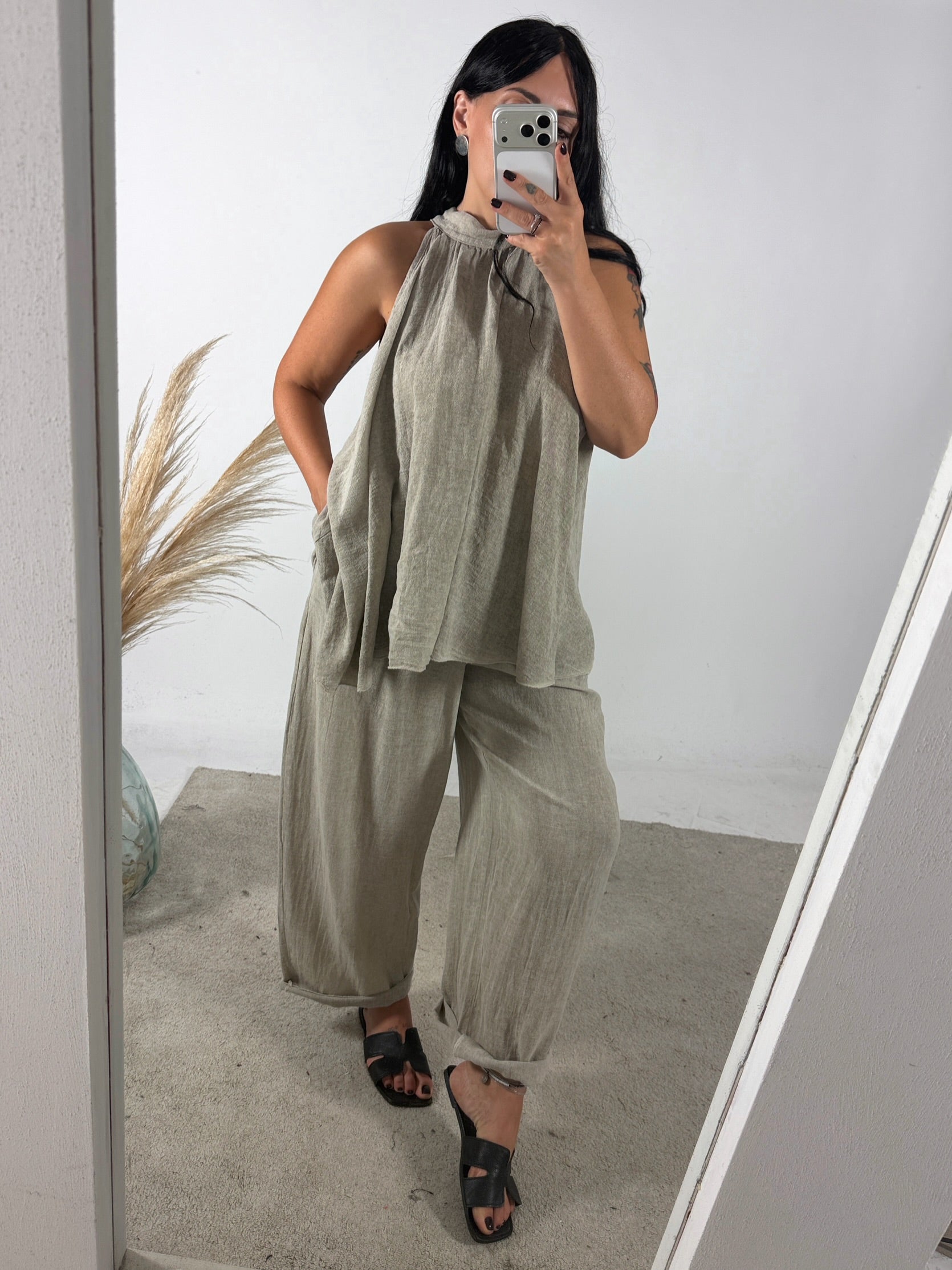 Pantalone Ovetto Lino Garza Corda